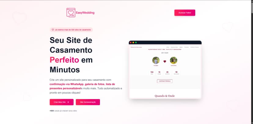 Preview do projeto Easy Wedding